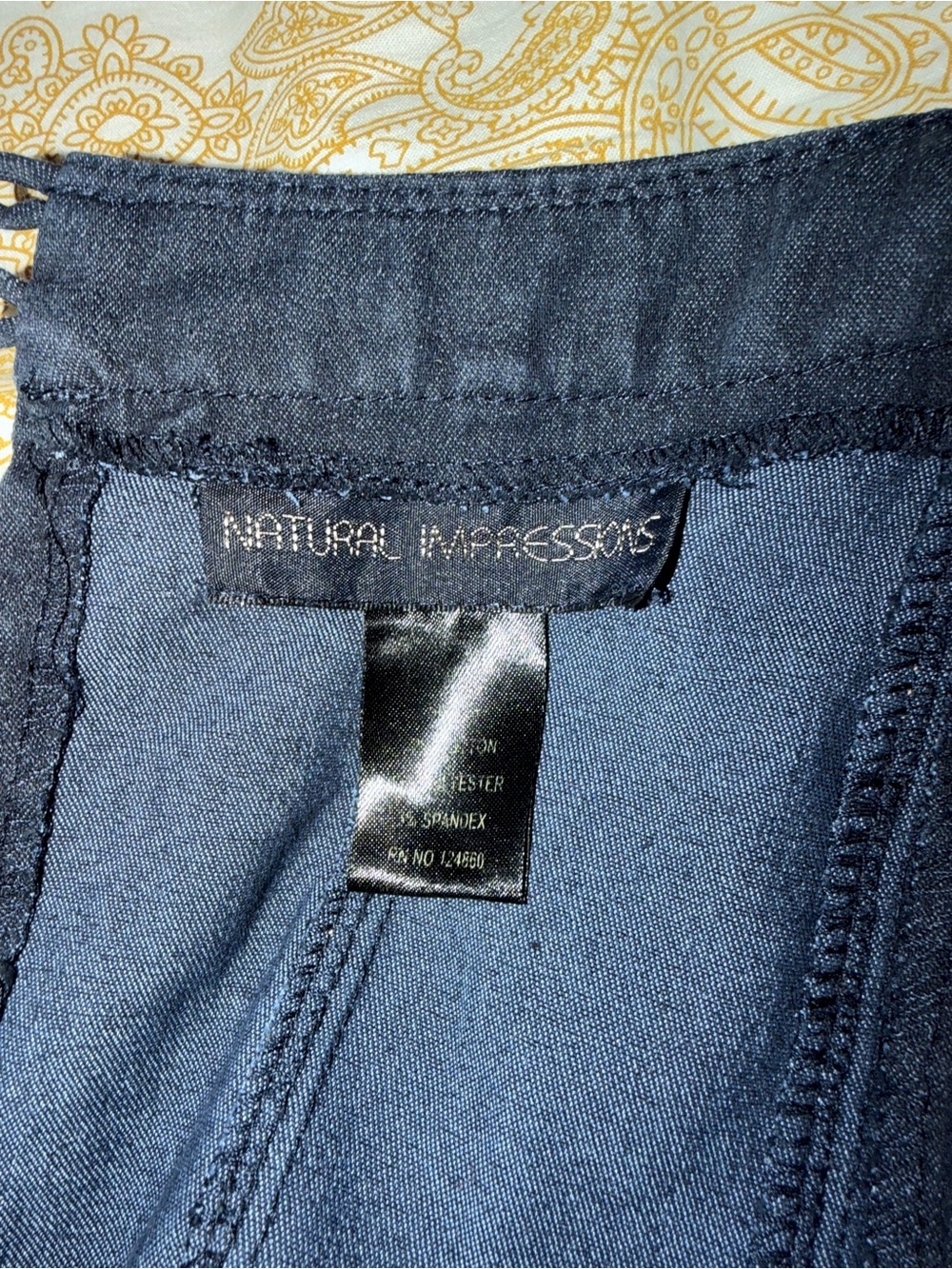 Impressions Dark Blue Denim Midi Fit-and-Flare Dress - Picture 4 of 6